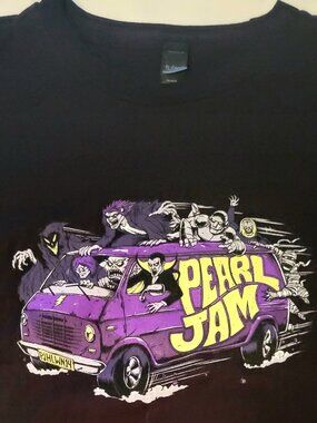 Pearl Jam 2014 Halloween Shirt Ten Club Van Black Men's Medium
